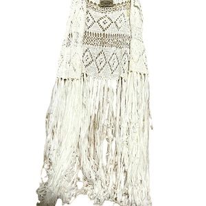 Boho/Hippie Crochet Kimono/Cover Up with Fringe